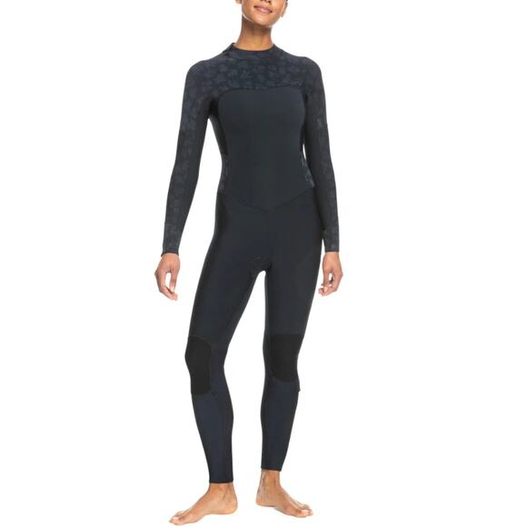 Roxy Women's Full Wetsuit 4/3mm Swell Series GBS Back Zip Suit in Size 14 Black